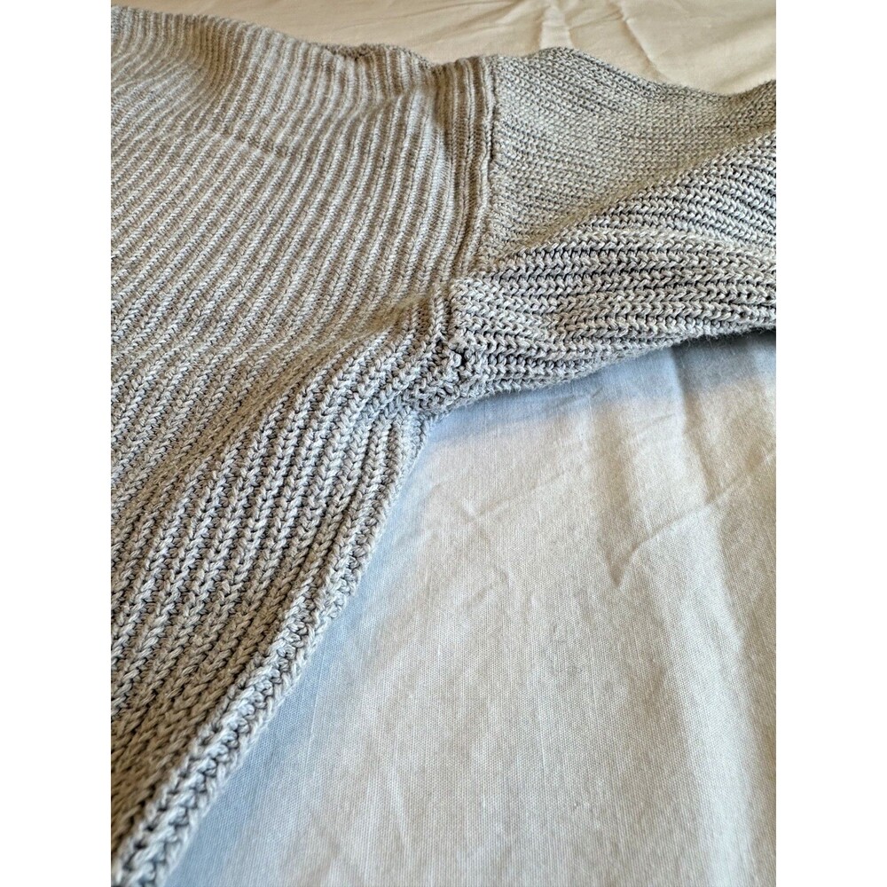 Women’s Aerie Gray Knit Sweater Size Medium Henley Lounge Comfort Soft Leisure - Picture 7 of 10